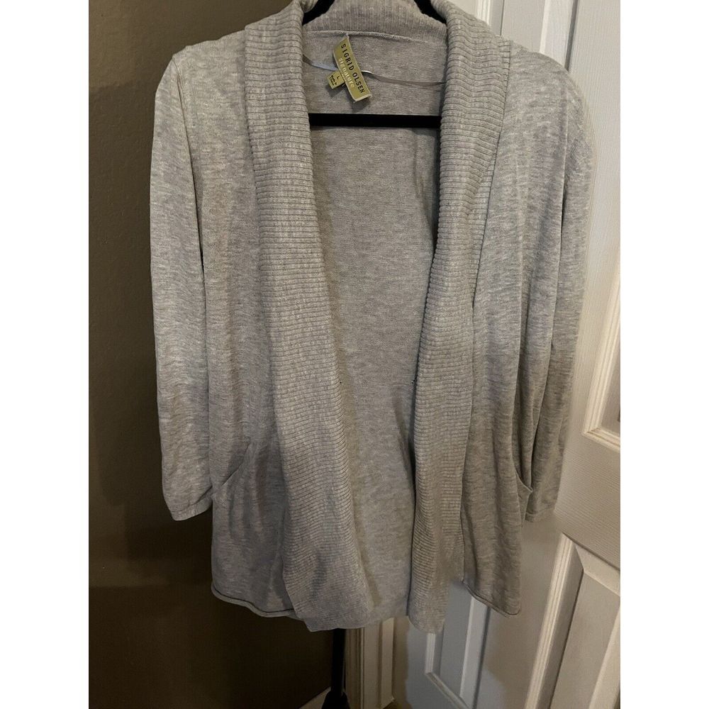 Sigrid Olsen Cardigan Shrug Size Large Gray Stretch‎ Knit